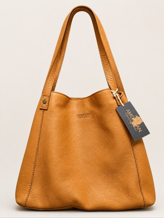 American Leather Co. Handbags - NWT American Leather Co. Genuine Leather Tote Bag – Camel Tan